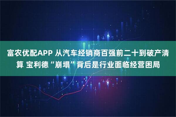 富农优配APP 从汽车经销商百强前二十到破产清算 宝利德“崩塌”背后是行业面临经营困局